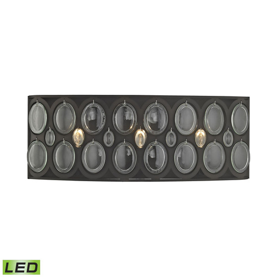 Serai 3 Light Vanity in Oil Rubbed Bronze with Clear Glass