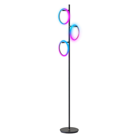 Saturn LED RGB Tree Floor Lamp with 3 Color Changing Light Rings