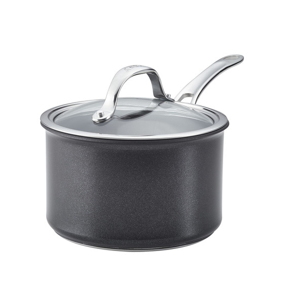 X Hybrid Nonstick Induction Saucepan With Lid, 3-Quart, Super Dark Gray
