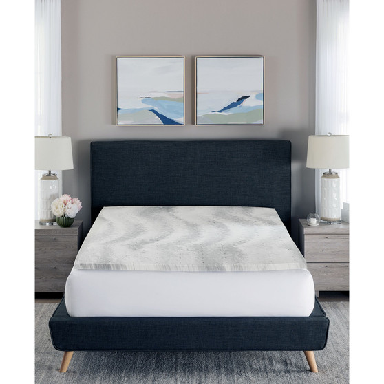 Charcoal Swirl 1.5" Memory Foam Mattress Topper, Twin