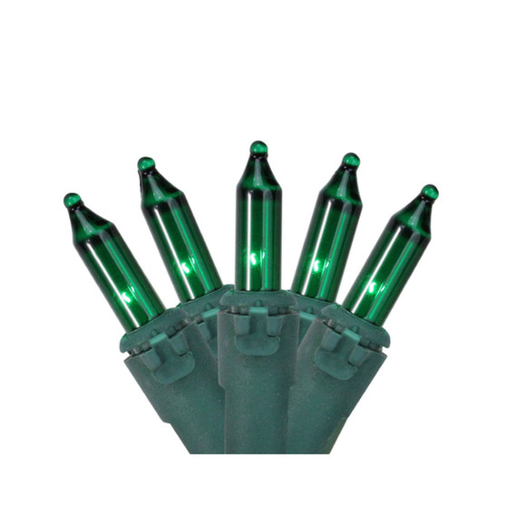 4' x 6' Green Mini Incandescent Christmas Net Lights - Green Wire