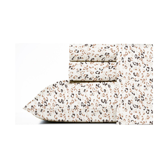 CLOSEOUT! Leopard Cotton Percale Twin Sheet Set