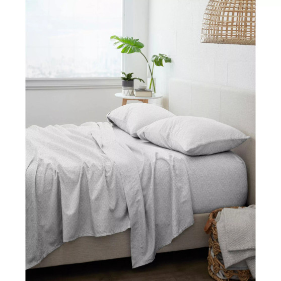 Home Collection Premium Ultra Soft Chambray Style Pattern 3 Piece Bed Sheets Set, Twin