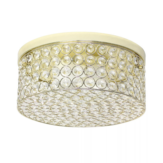 Elegant Designs Elipse Crystal 2 Light Round Ceiling Flush Mount