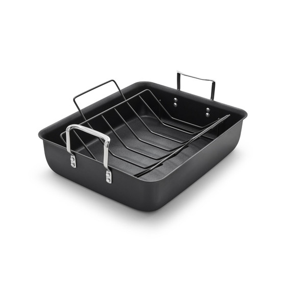Classic Hard-Anodized Nonstick Cookware 16" Roasting Pan with Rack
