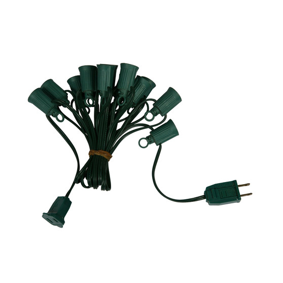1000' C7 Socket String with 200 C7 Sockets on SPT2 18 Gauge Green Wire