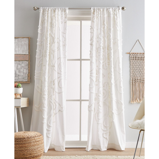 Gates Tufted Chenille Pole Top 2-Piece Curtain Panel Set, 50" x 84"