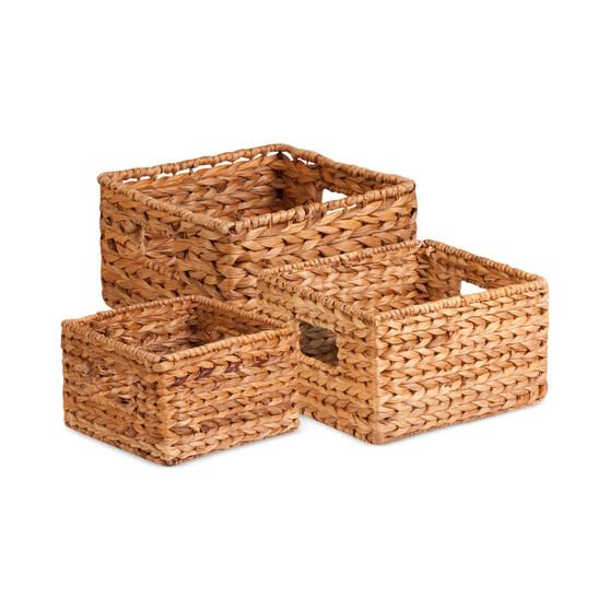 3-Piece Nesting Water Hyacinth Basket Set