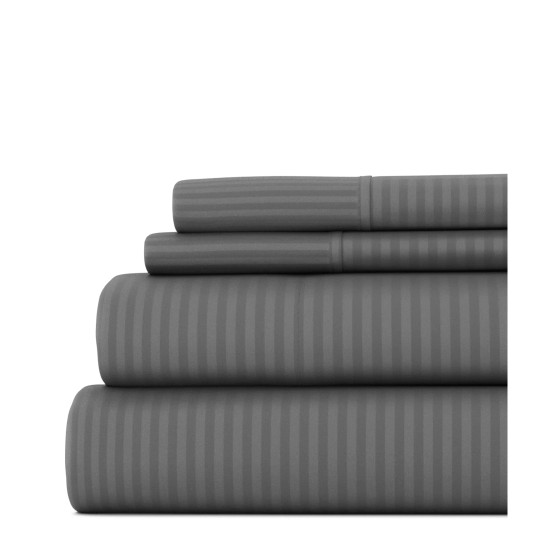 Expressed In Embossed by The Home Collection Striped 4 Piece Bed Sheet Set, Full