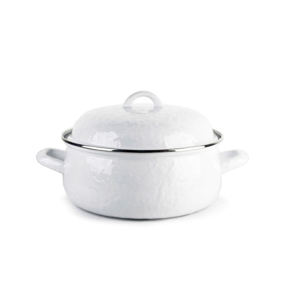 Solid White Enamelware Collection 4 Quart Dutch Oven
