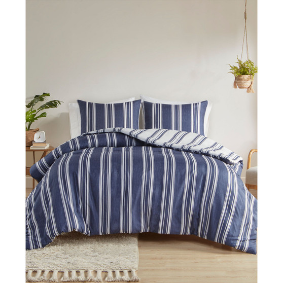 Cobi Striped Reversible Duvet Cover Set, Twin/Twin XL