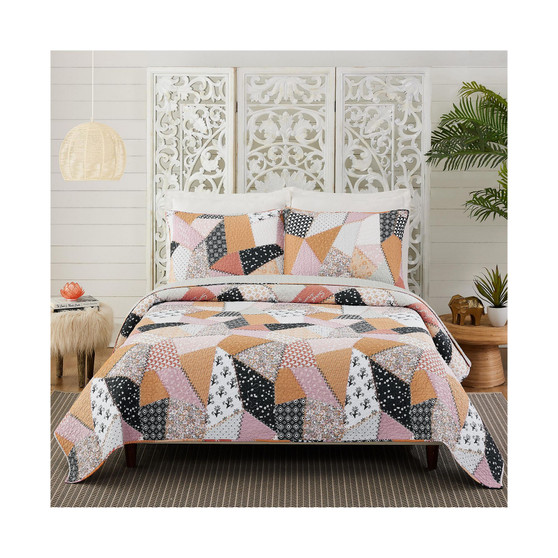 Crazy Couture 3-Piece Quilt Set, Full/Queen