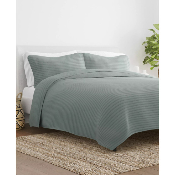 All Season 2 Piece Stripe Stitch Quilt Set, Twin/Twin XL