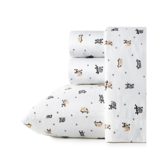 Skateboarding Bulldogs Twin Extra Long Sheet Set