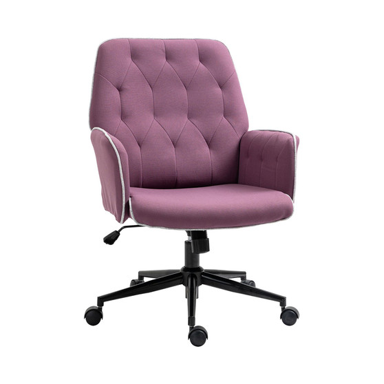 Modern Mid-Back Tuft Fabric Computer Gaming Desk Chair