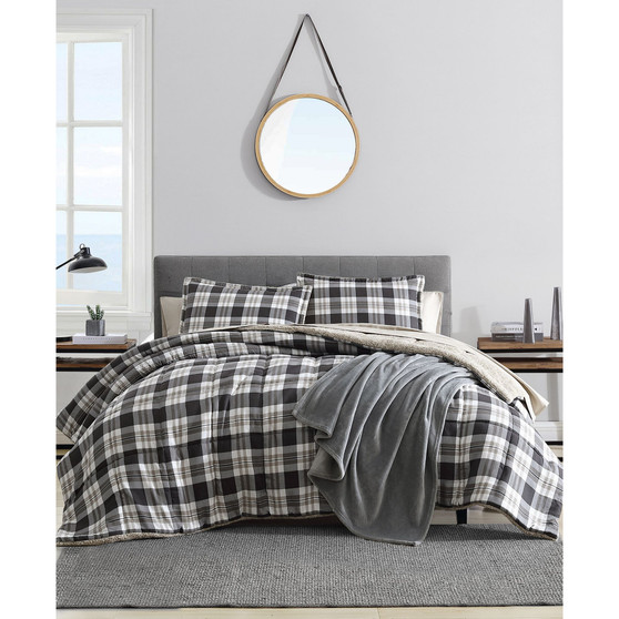 Lewes Micro suede Sherpa Reverse 2 Piece Comforter Set, Twin