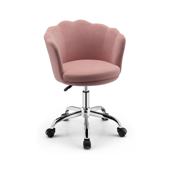Velvet Petal Shell Office Chair Adjustable Swivel