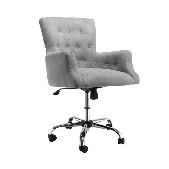 Swivel Computer Chair Mid Back Office Desk Chair for Home, Light Grey