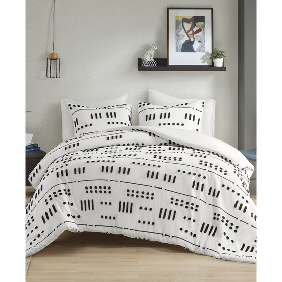 Riku Clip Jacquard 3-Piece Duvet Cover Set, Twin/Twin XL