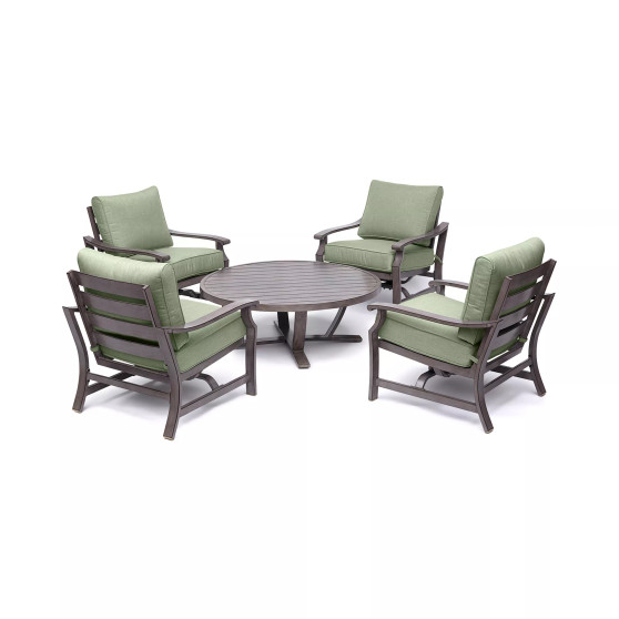 Tara Aluminum Outdoor 5-Pc. Seating Set (48" Round Table & 4 Rocker Chairs), Created for Macy's
