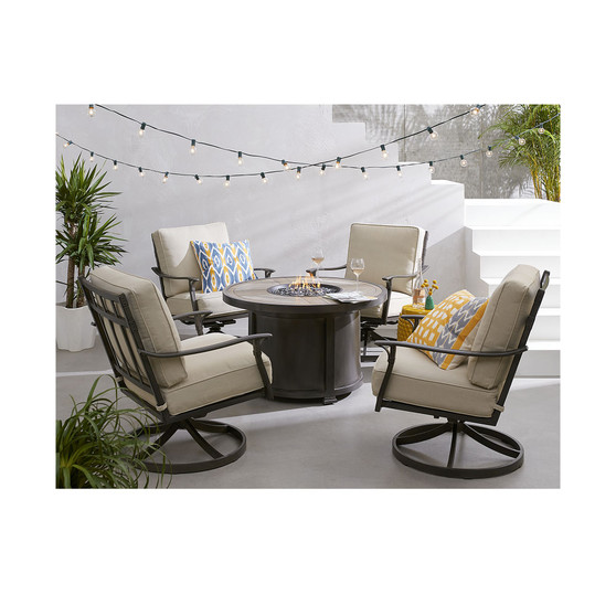 Lexington Outdoor 5-Pc. Chat Set (1 Fire Pit & 4 Swivel Rocker Chairs), Created for Macy's