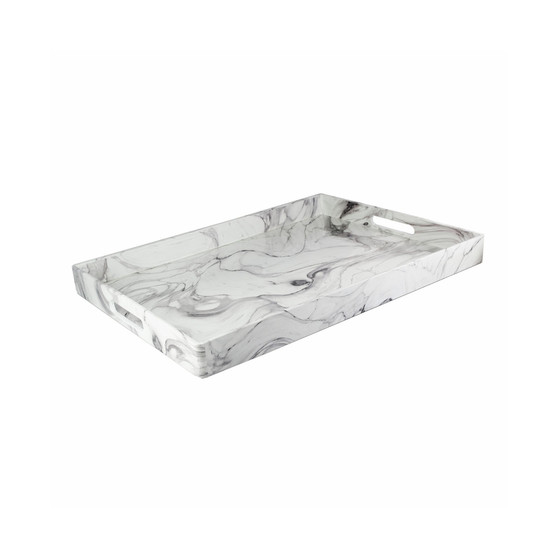 Marble Swirl Tray with Handless, 14" x 19"
