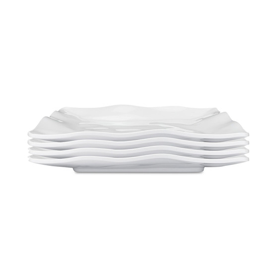 Ruffle 4-Pc. Melamine 10.5" Square Dinner Plate Set
