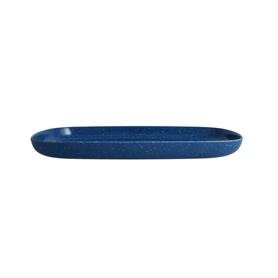 Melamine Camp Blue Coupe Platter 14x9"