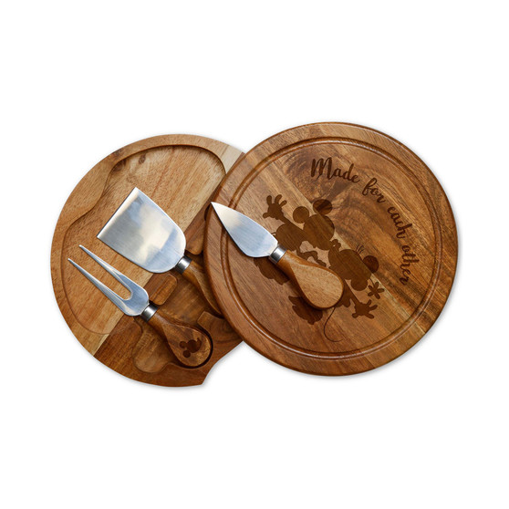 Mickey & Minnie Mouse - 'Acacia Brie' Cheese Board & Tools Set
