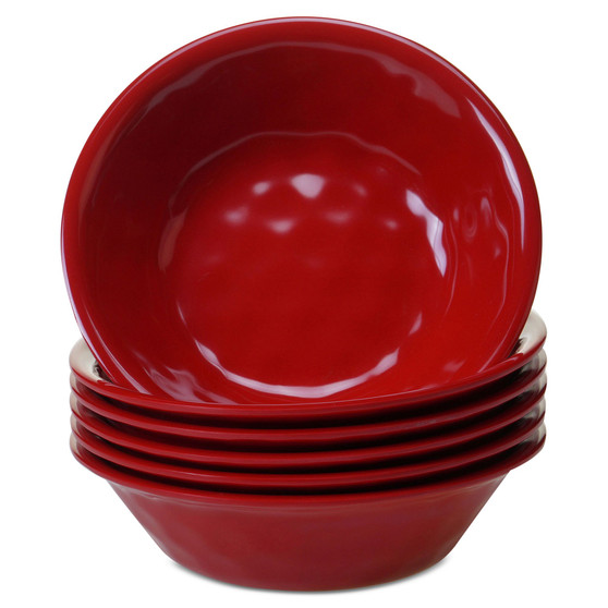 6-Pc. Red Melamine All-Purpose Bowl Set