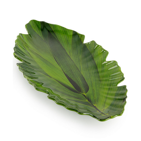 Zen Melamine Large Green Leaf Platter