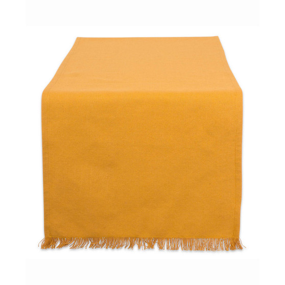 Solid Pumpkin Spice Heavyweight Fringed Table Runner 14" X 72"
