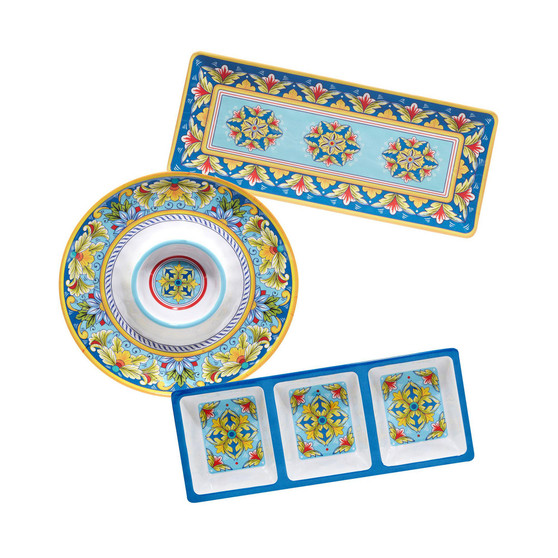 Palermo Melamine Hostess Set, 3 Piece