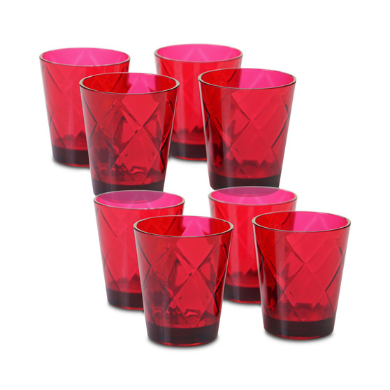 Ruby Diamond Acrylic Set of 8 Glasses