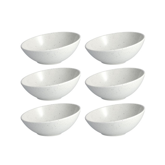 Melamine Camp White Tilt Bowl 6.5" Set/6