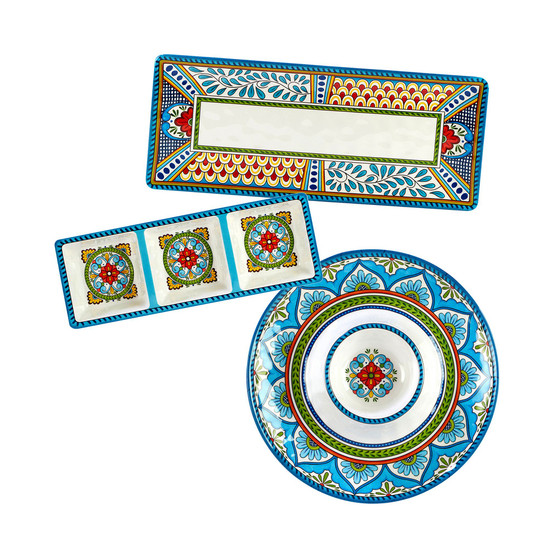 Seville Melamine Hostess Set, 3 Piece
