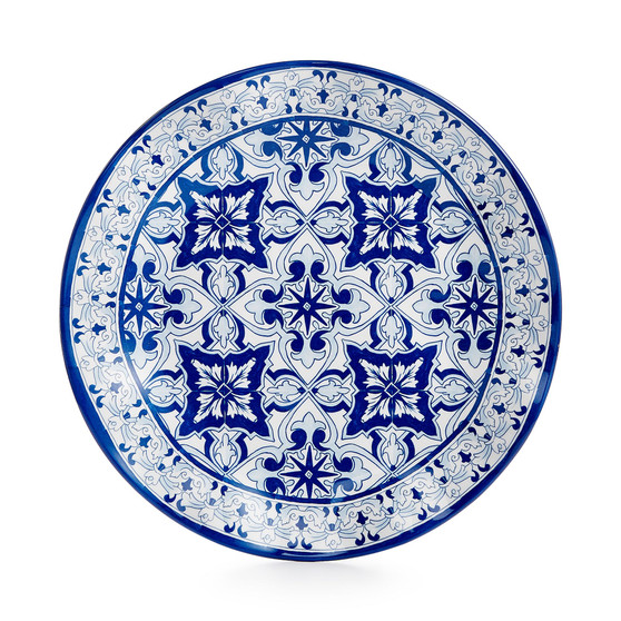 Talavera Azul Collection Melamine 10.5" Dinner Plate, Set of 4