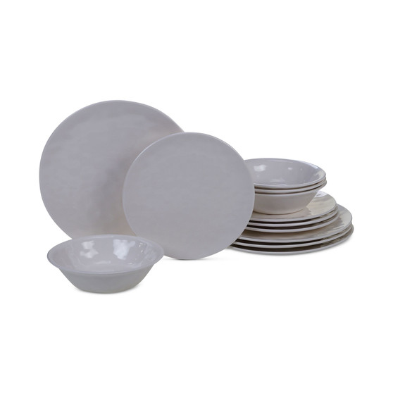 Cream Melamine 12-Pc. Dinnerware Set, Service for 4