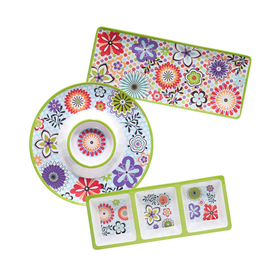 Carnaby Melamine Hostess, Set 3 Piece
