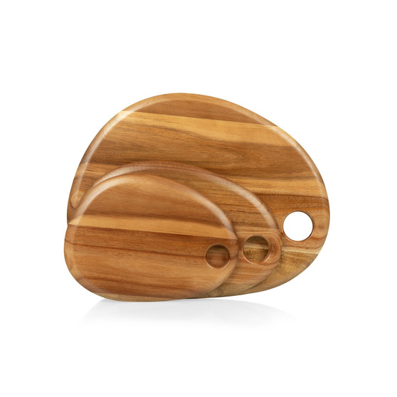 Set of 3 Pebble Shaped Acacia Serving Boards