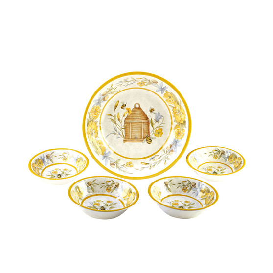 Bee Sweet Melamine Salad Set, 5 Piece
