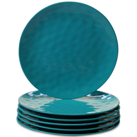6-Pc. Teal Melamine Dinner Plate Set