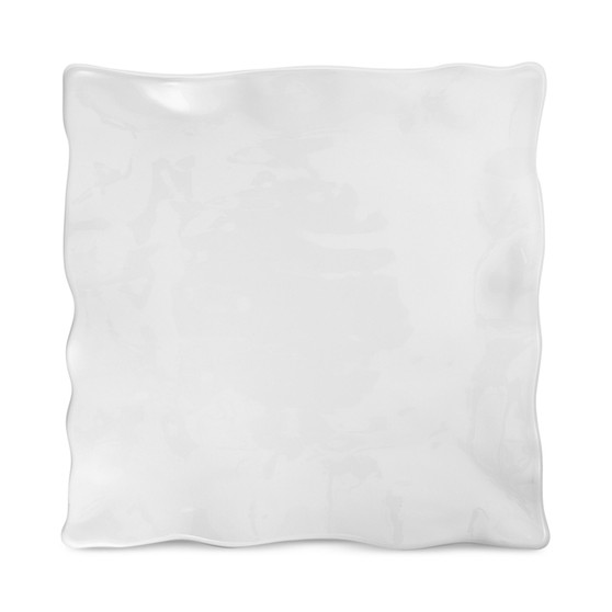 Large White Ruffle Melamine Square Platter
