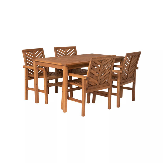 5 Piece Chevron Outdoor Patio Dining Set