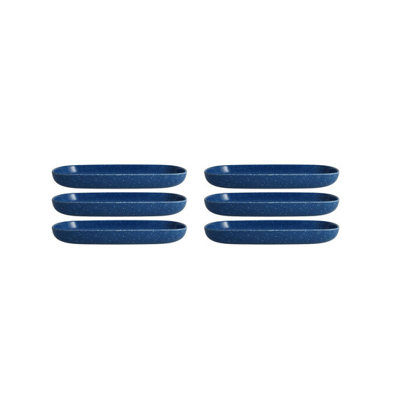 Camp Blue Coupe Platter 11x7" Set/6