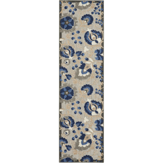 Aloha ALH17 Blue 2'3" x 12' Runner Rug