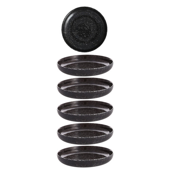 Melamine Camp Charcoal Coupe Round Plate 7" Set/6