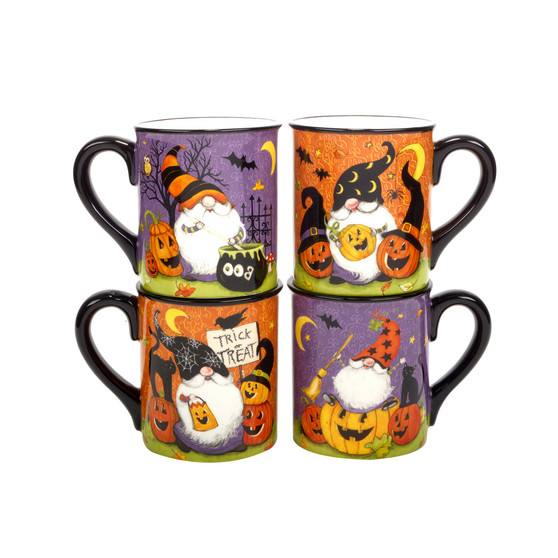 Halloween Gnomes Mugs Set, 4 Pieces