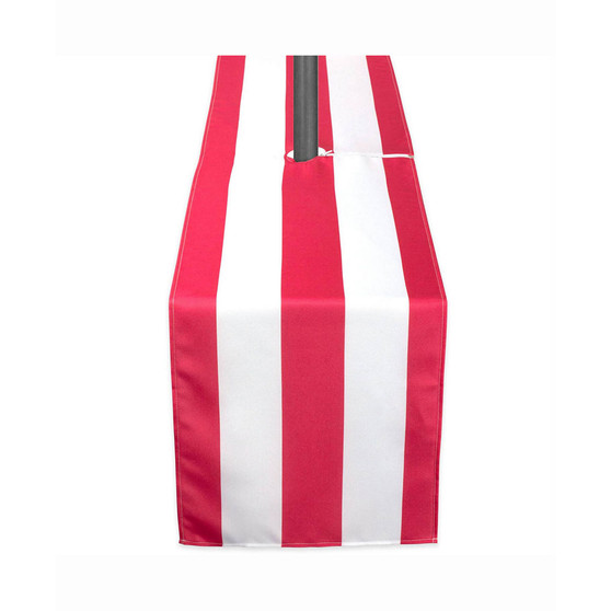 Coral Cabana Stripe Outdoor Table Runner with Zipper 14" X 108"