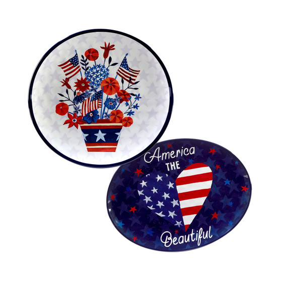 Stars and Stripes Melamine Platter Set, 2 Piece